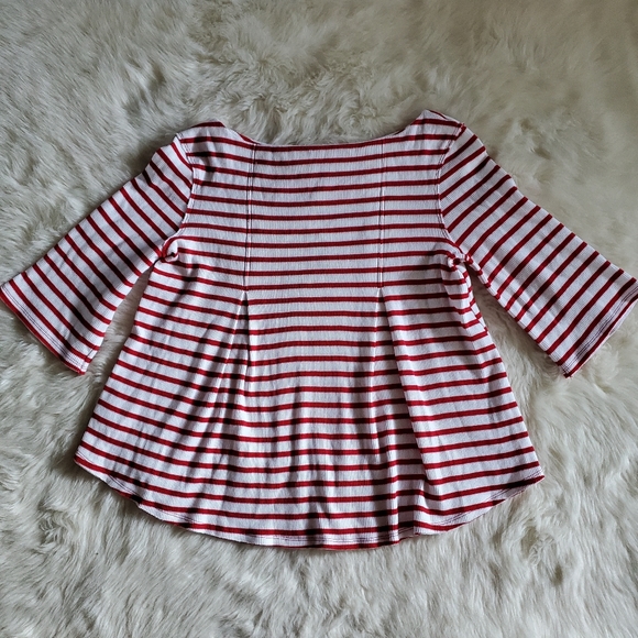 Free People Top Cannes Tee Red White Stripe Size S NWT - Picture 8 of 15